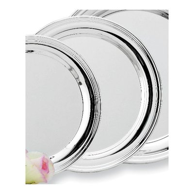 10-Inch Round Nickel-Plated Engravable Tray