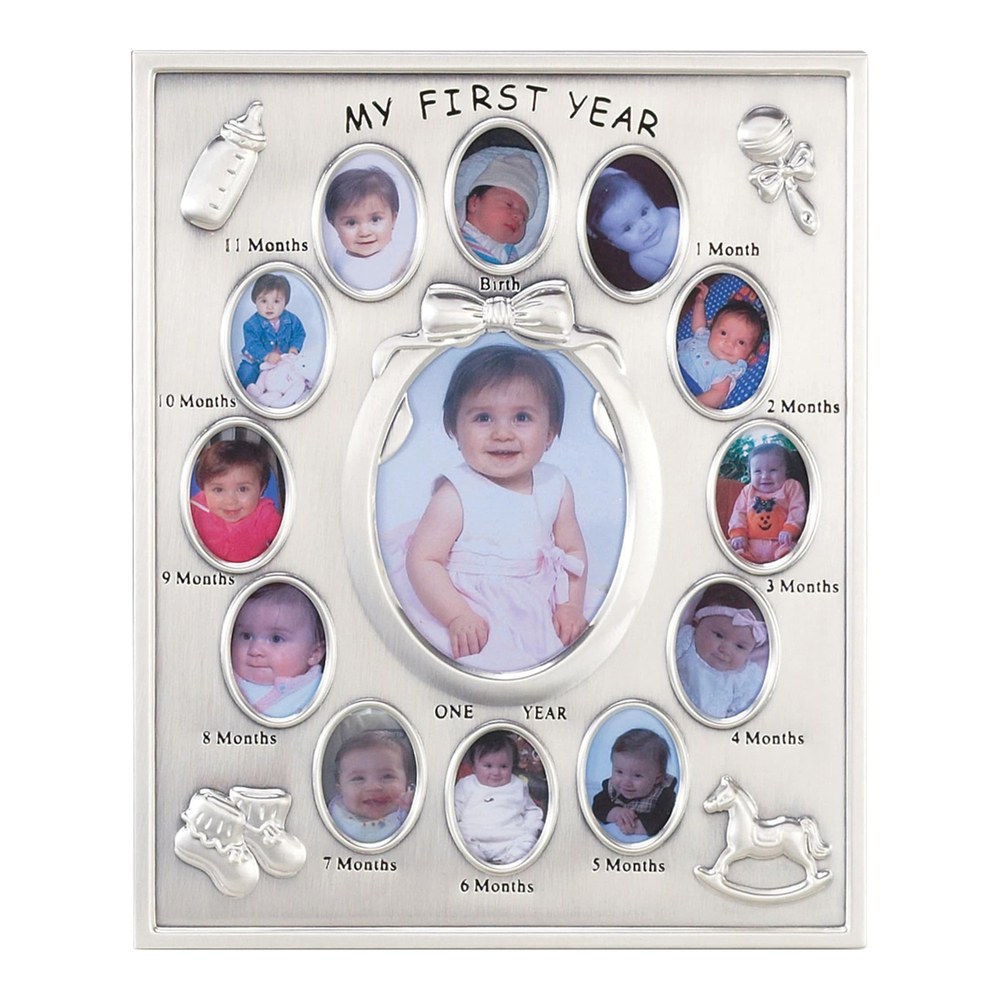 Silver-Tone My First Year Baby Photo Frame
