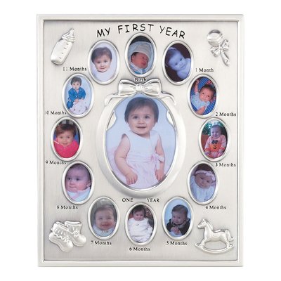 Silver-Tone My First Year Baby Photo Frame