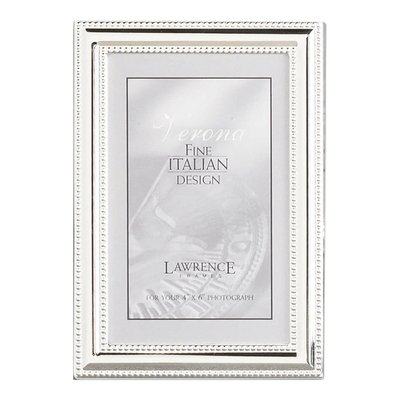 Silver-Plated Beaded 4x6 Photo Frame