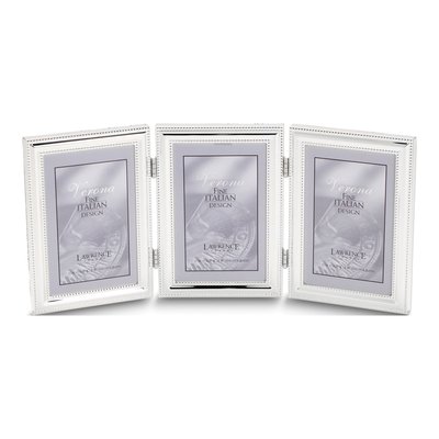 Silver-Plated Beaded Triple Photo Frame, 4x6