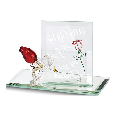 My Wife Love Best Friend Red Rose Handcrafted Glass Figurine – view 2