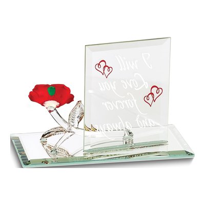 I Will Love You Forever And Always Red Rose Handcrafted Glass Figurine – view 2