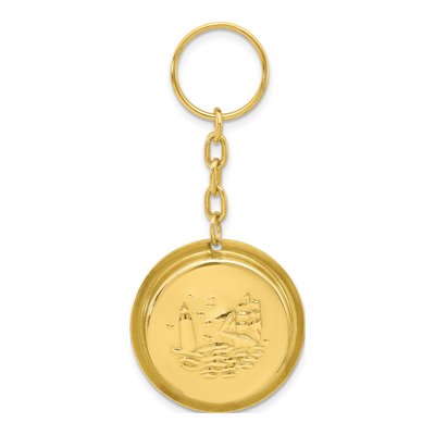Brass Nautical Compass Key Ring – view 3