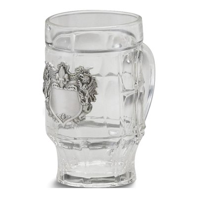 Engravable Fleur de Lis Crest 17 oz Glass Mug