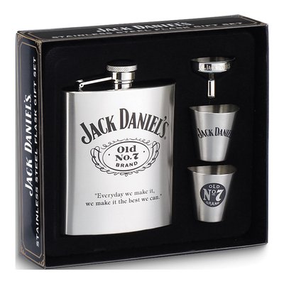 Jack Daniel's Stainless Steel 6 oz Flask Gift Set