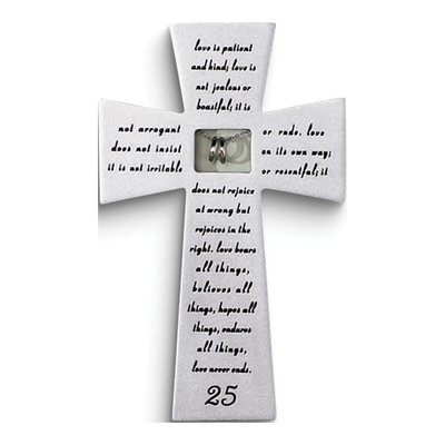 25th Anniversary Corinthians 13 Resin Wall Cross