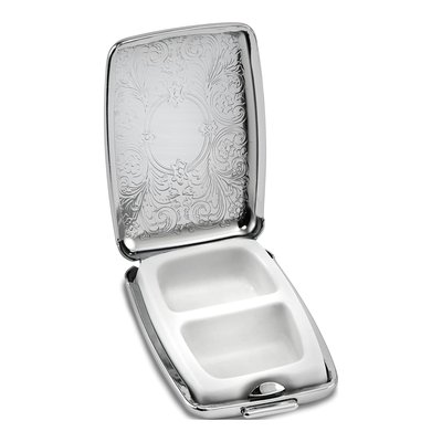 Silver-Tone Etched Rectangle Pillbox – view 2