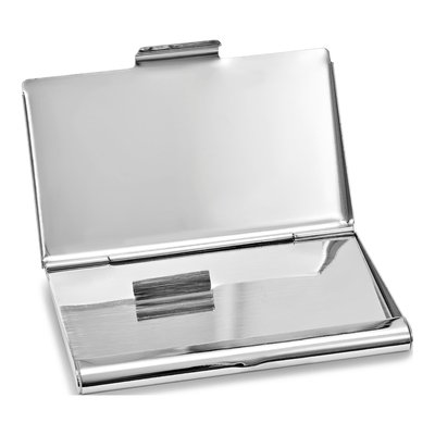Silver-Tone Engravable Business Card Case – view 2