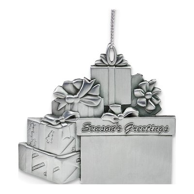 Engravable Pewter Gift Package Ornament