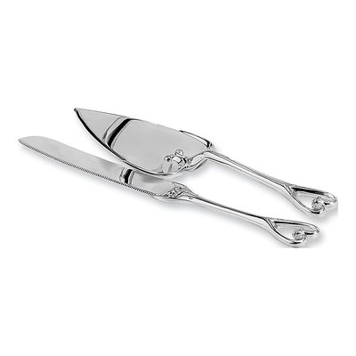 Silver-Plated Heart Cake Knife & Server Set