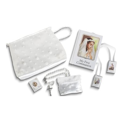 First Communion Girl's White Purse Gift Set
