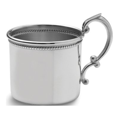 Pewter Baby Cup with Beaded Edge