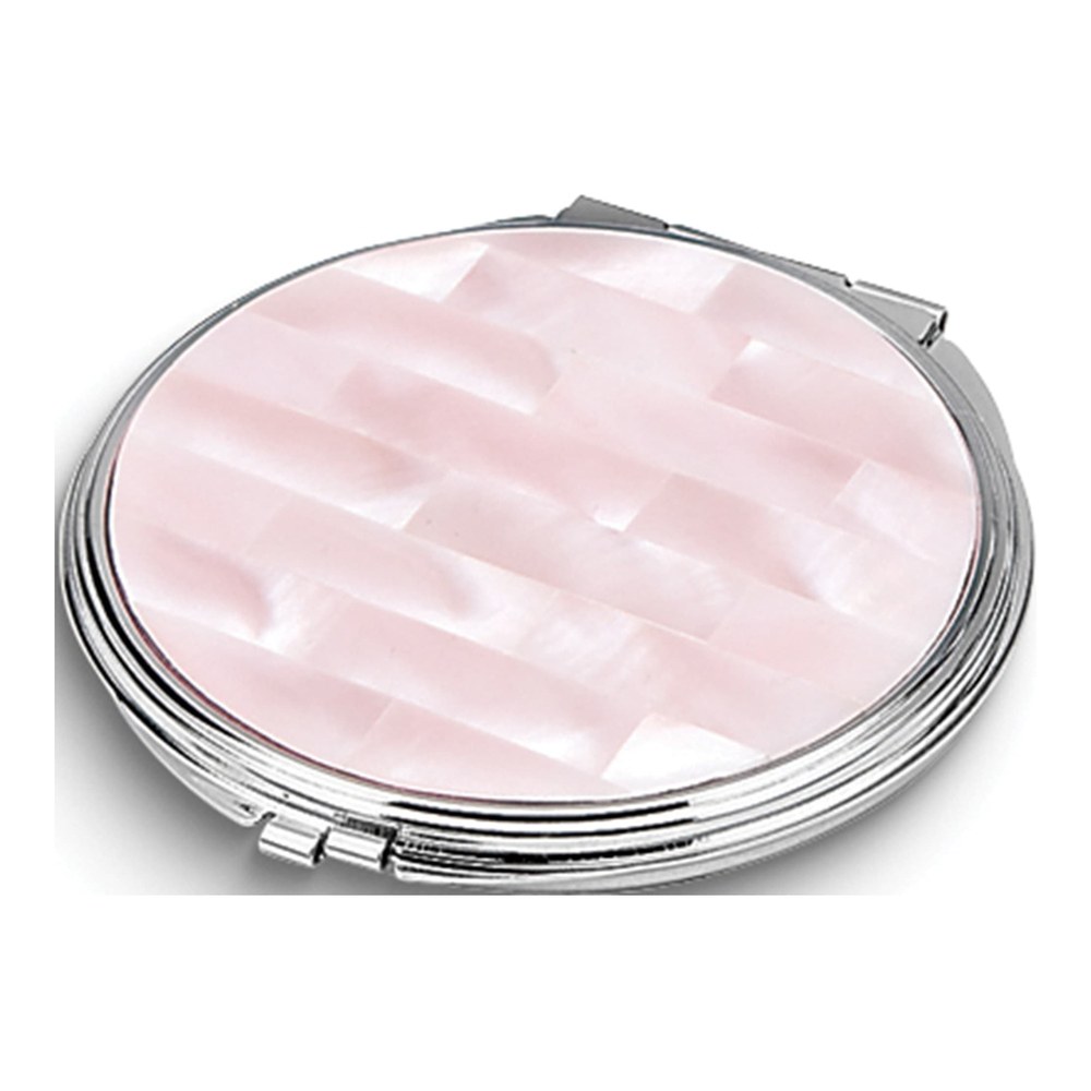 Pink Mother of Pearl Round Compact Mirror
