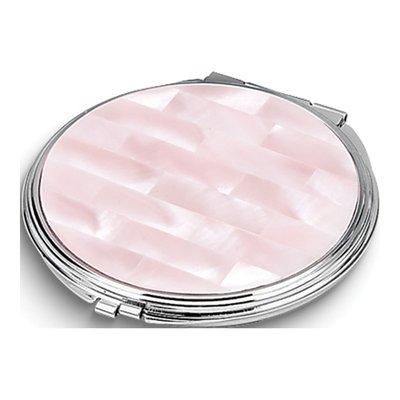 Pink Mother of Pearl Round Compact Mirror