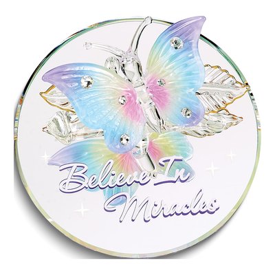 Believe in Miracles Butterfly Glass Figurine – view 3