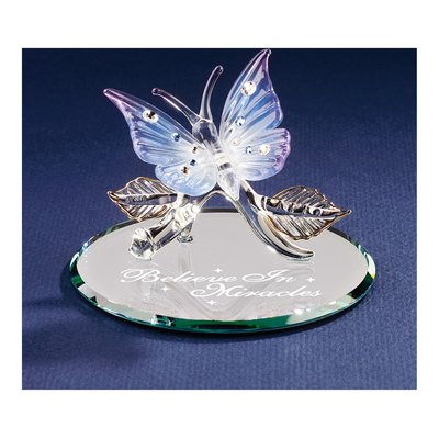 Believe in Miracles Butterfly Glass Figurine – view 4