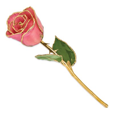 Pink Real Rose with 24K Gold Trim – view 2
