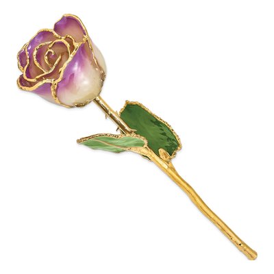 Lacquer-Dipped Real Rose with 24K Gold Trim – view 2