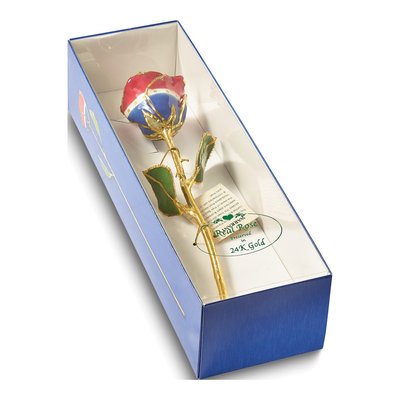 Lacquer Dipped Gold Trimmed Real Rose Gift – view 3