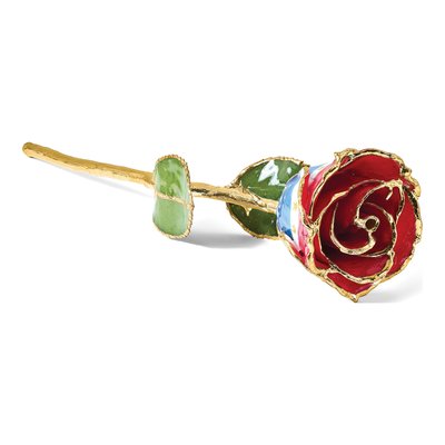 Lacquer Dipped Gold Trimmed Real Rose Gift – view 5