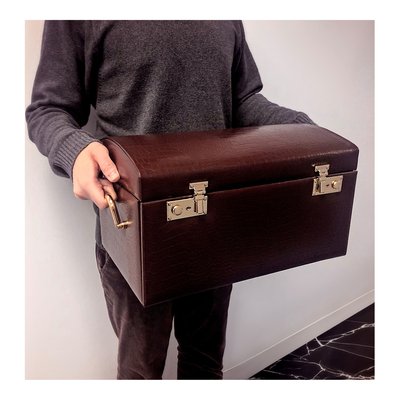 Brown Leather 6-Drawer Jewelry Case & Travel Case – view 8