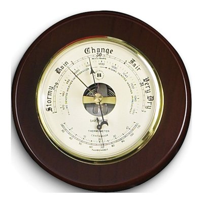 Cherry Wood Barometer & Thermometer Gift Piece