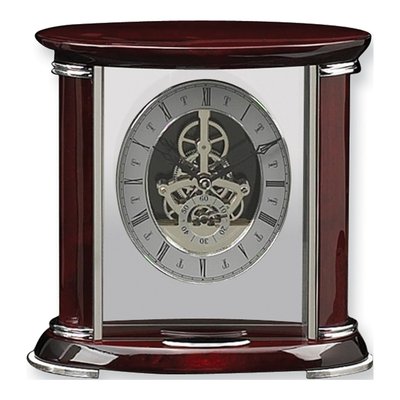 Luxembourg Rosewood & Chrome Mantel Clock