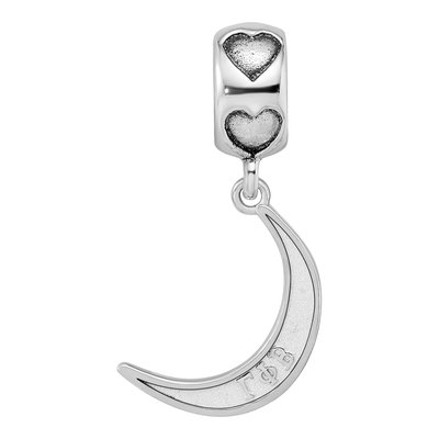 Gamma Phi Beta Gold-Plated Sterling Silver Crescent Moon Heart Bead – view 4