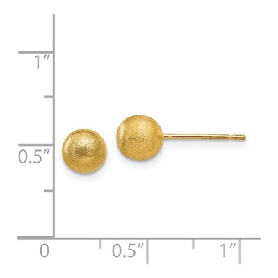 14K Yellow Gold Puffed Ball Stud Earrings – view 5