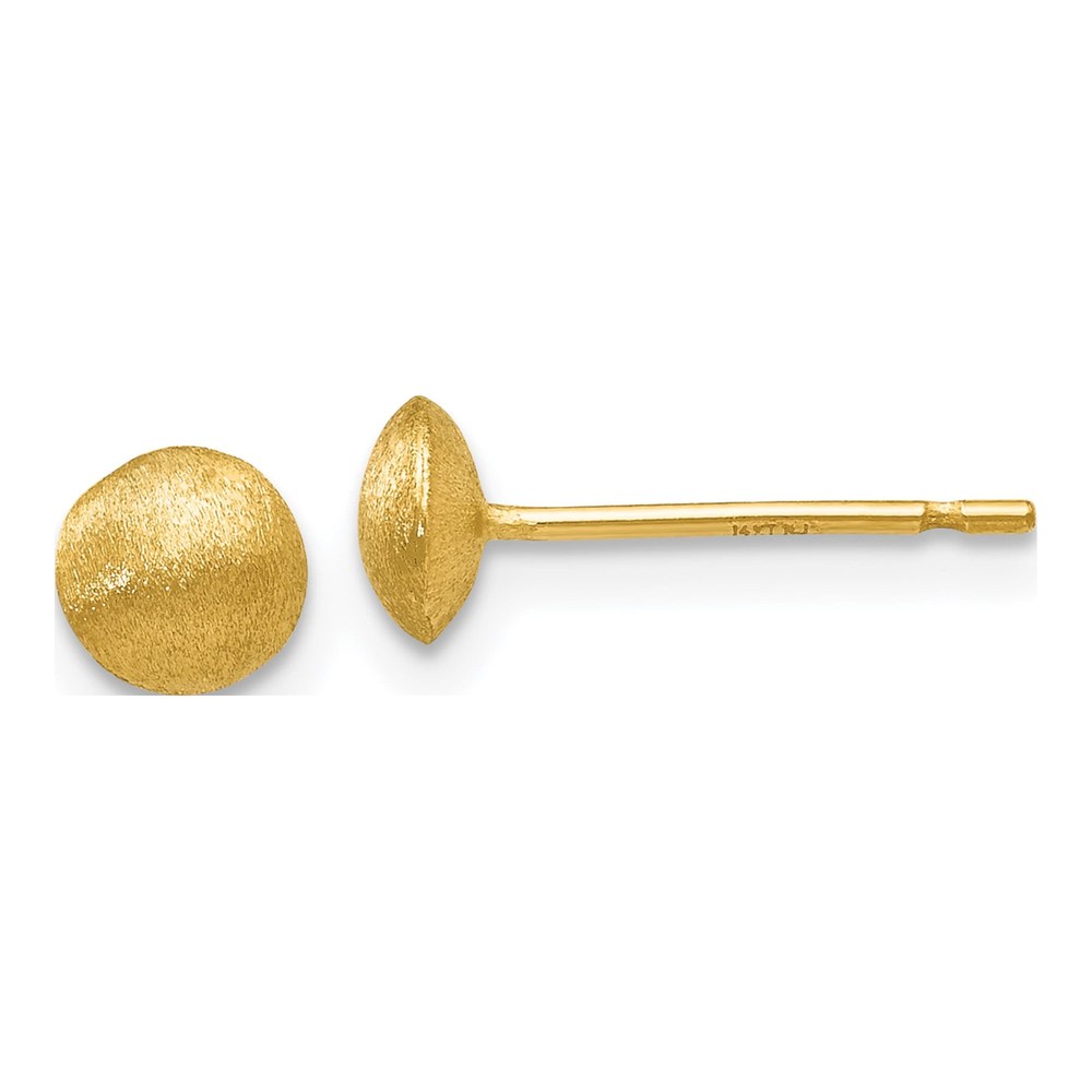 14K Yellow Gold Button Stud Earrings