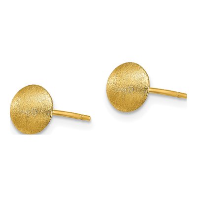 14K Yellow Gold Button Stud Earrings – view 3