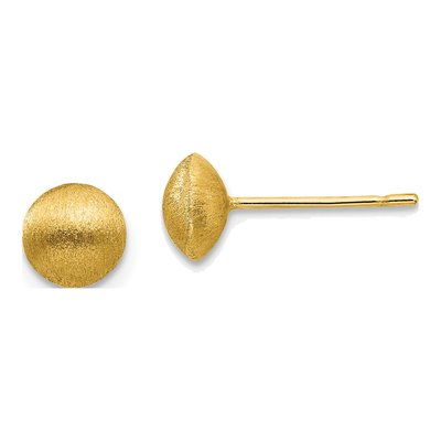 14K Yellow Gold Button Stud Earrings