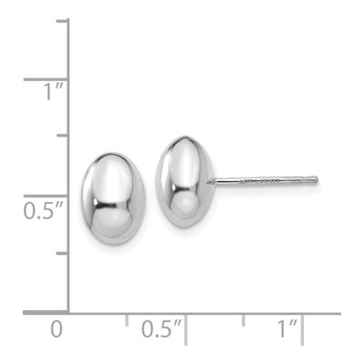 14K White Gold Puffed Oval Button Stud Earrings – view 5