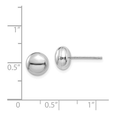 14K White Gold Puffed Button Stud Earrings – view 5