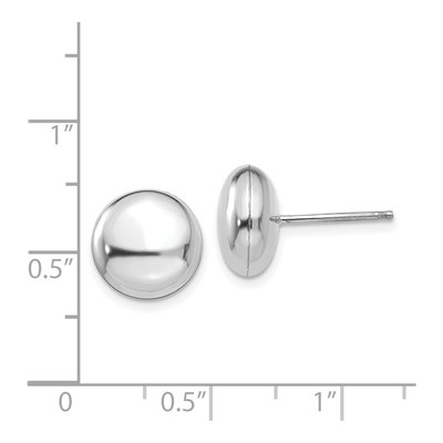 14K White Gold Puffed Button Stud Earrings – view 5