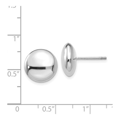 14K White Gold Puffed Button Stud Earrings – view 5