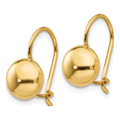 14K Yellow Gold Button Stud Earrings – view 2