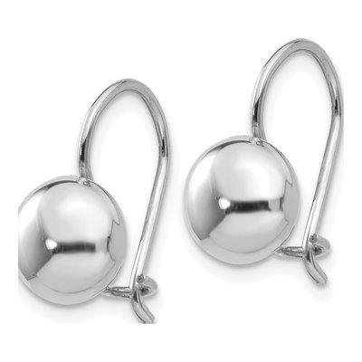 14K White Gold Button Stud Earrings – view 2