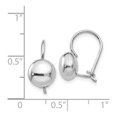 14K White Gold Button Stud Earrings – view 4