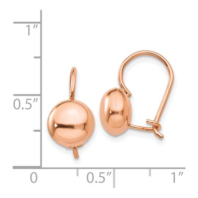 14K Rose Gold Button Stud Earrings – view 4