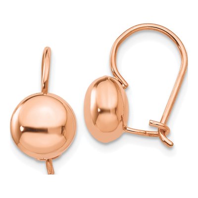 14K Rose Gold Button Stud Earrings