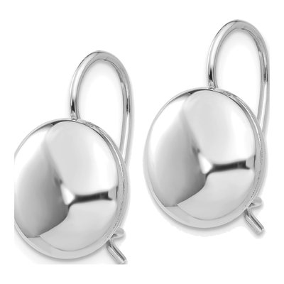 14K White Gold Button Stud Earrings – view 2