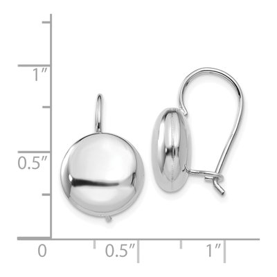 14K White Gold Button Stud Earrings – view 4