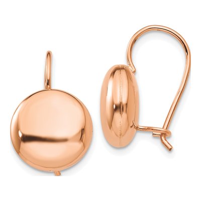 14K Rose Gold Button Stud Earrings