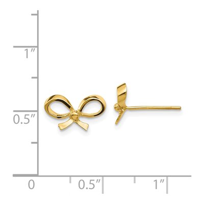 14K Yellow Gold Bow Stud Earrings – view 5