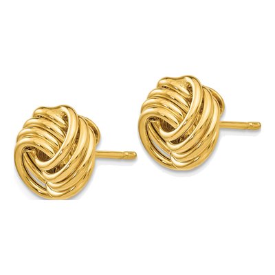 14K Yellow Gold Love Knot Stud Earrings – view 3