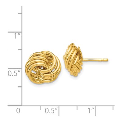14K Yellow Gold Love Knot Stud Earrings – view 5