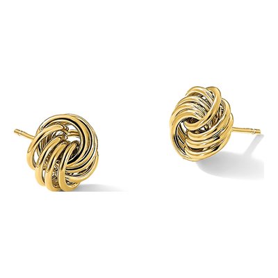 14K Yellow Gold Love Knot Stud Earrings – view 6