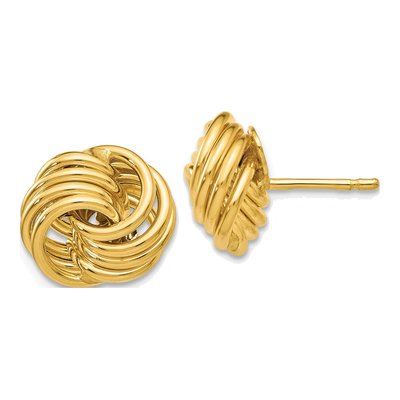 14K Yellow Gold Love Knot Stud Earrings